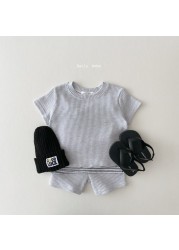Baby clothes sets summer kids short sleeve T-shirt and shorts 2pcs suits for children solid color boys and girls clothes