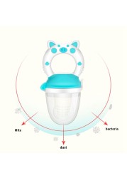 Baby Pacifier Feeder Cute Cartoon Baby Fresh Food Teether Infant Handle Fruit Feeding Nipple Bitable With Chian Pacifier