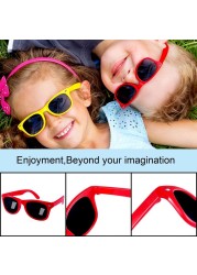 Vintage Round Polarized Kids Sunglasses Silicone Flexible Safety Children Sunglasses Fashion Boys Girls Shades Eyewear UV400