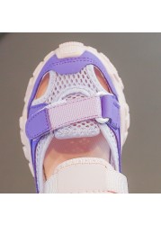 Kids sandals summer 2022 new fashion breathable mesh sport girls soft bottom sneakers boys beach sandals