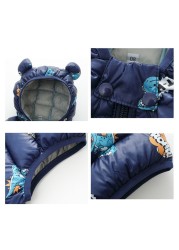Children Outerwear Baby Girl Clothes Winter Boy Vest Autumn Clothes Infant Waistcoat Dinosaur Sleeveless Toddler Hooded Cotton Coat
