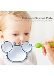 Baby Bowls Plates Baby Feeding Silicone Suction Feeding Food Tableware Non-Slip Baby Dishes Crab Food Feeding Bowl for Kids