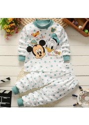 2021 New Winter Baby Clothes Suit Cotton Newborn Baby Boy Girl Clothes 2pcs Toddler Pajamas Unisex Children Clothing Suit 0-2Y