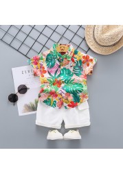 New Summer Baby Clothes Children Boys Girls Casual Shirt Pants 2 Pieces/Set Toddler Fashion Costume Infant Clothes Kids Tracksuits