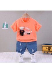 Summer Children Boys Girl Clothes Kids Cartoon T-shirt Shorts 2pcs/sets Toddler Leisure Suits Baby Cotton Tracksuit 0-5 Years