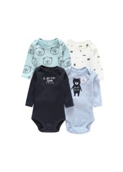 Long Sleeve Romper Cartoon Boy Girl Clothes Infant Clothes Set Newborn Costume Cotton 2022 Autumn Spring Rompers 5pcs