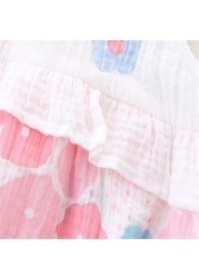 LAUDKA 0-24M Summer Newborn Girls Underwear Baby Jumpsuits Printed Bowknot Cotton Princess Party Clothes For Newborn Baby 2022