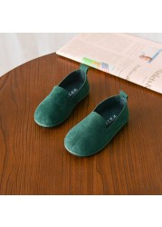 Unisex Kids Shoes Boys Girls Slip On Shoes Kids Casual Sneakers Solid Color Soft Baby Boys Flats 4 Colors