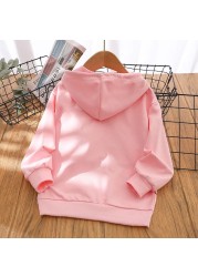 Spring and autumn cotton blend girls hoodie new 2022 Korean version sweet little bear style print casual children's clothing