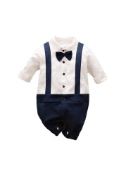 Baby Boy Clothes Baby Jumpsuit Autumn Backpack Long Sleeve Baby Ha Yi Korean Version Gentleman Newborn Crawling Suit Baby Clothes