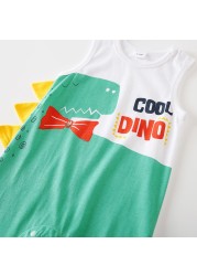 jumpsuit for boy baby girl summer sleeveless vest one piece newborn baby cartoon crawling suit new cartoon dinosaur cotton clothes