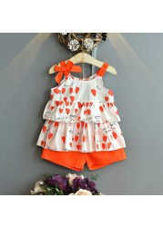 2022 Toddler Kids Baby Girls Floral T-shirt Shorts Sets + Summer Shorts 2pcs Fashion Girl Infant Clothes Casual Children's Sets