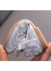 Autumn Girls Leather shoes Princess Square Rhinestone Bow Single Shoes Fashion Children Performance Wedding Shoes G14