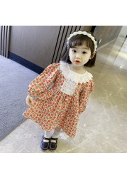 2022 Baby Girl Dress Spring Autumn Long Sleeve Floral Dress Princess Dresses Vestido Infantil Children Clothes