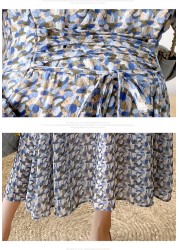 Spring Long Loose Pregnancy Floral Dresses Pregnant Women Clothes Loose Dress with Belt High Waist Maternity Chiffon Beach Dress