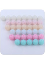 100pcs 12/15mm Baby Silicone Beads Round Pearl Ball Food Grade Silicone Pacifier Chain Teether Toys Accessories