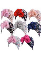 Baby Headband Spring Flower Baby Girls Hat for Newborn Soft Cotton Boys Girls Turban Hat Infant Baby Hat Head Wraps