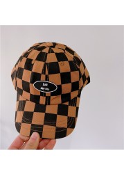 MILANCEL 2022 summer new children's patchwork hat fashion plaid baseball caps