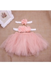 Baby Boy Girl Flower Clothes Hairband Tutu Skirt Photo Prop Costume Outfits