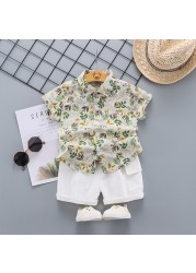 New Summer Baby Clothes Suit Children Boys Fashion Printed Shirt Shorts 2Pcs/Sets Toddler Casual Costume Infant Kids Sportswear