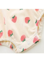 LAUDKA 0-24M Summer Baby Girl Clothes Strawberry Print Cotton Clothes Newborn Baby Princess Girls Underwear