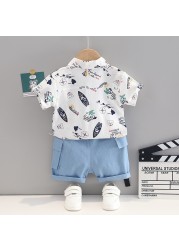 New Summer Baby Clothes Suit Children Boys Fashion Casual Shirt Shorts 2Pcs/Sets Toddler Sports Costume Infant Kids Sportswear