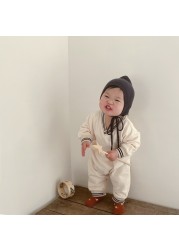 BOBOTCNUNU 2022 New Fashion Spring Boys Girls Candy Color Long Sleeve Jumpsuit