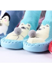 baby indoor sock shoes newborn baby socks winter thick terry cotton baby girl sock with rubber soles infant animal funny sock