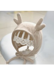 Cute Autumn Winter Baby Hat Cartoon Newborn Baby Girl Boy Bonnet Warm Hat Ear Protection Christmas Infant Baby Beanie Hat