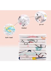 110x110cm Breathable Cartoon Bath Towel Newborn Swaddle Wrap High Quality Baby Blanket Infant Bedding Baby Ice Silk Blankets