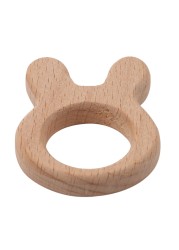 Baby Wood Cartoon Shape DIY Beads Baby Wooden Teether Teething Ring Dental Care Baby Teething For Kids Baby Teething 4 Types