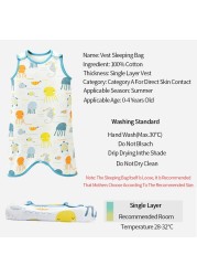 Summer Baby Sleepers Kids Sleeveless Vest for Boys Girls Pajamas Children Sleeping Bag Anti-kick Cartoon Baby Sleeping Bags