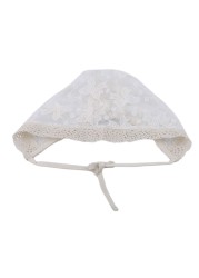 New Baby Lace Patchwork Hats Hollow Out Cute Lace Up Mesh White Solid Color Kids Summer Breathable Hat