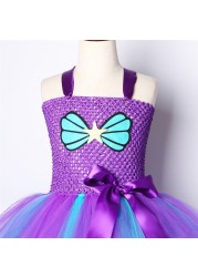 Mermaid Tutu Dress for Girls, with Headband, Birthday Party Dress, Shell, Starfish, Kids Princess Costume