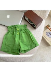 MILANCEL 2022 summer kids shorts elastic band cotton children shorts girls bud shorts