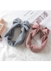 Baby Headband Knitted Headband Toddler Headbands For Girls Wide Soft Solid Color Crochet Knit Elastic Hairband Fashion Tiara