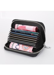 New Luxury Classic Women Bag Brand Fashion Sheepskin Business Card Holder Genuine Leather Credit Card Holder