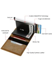 DIENQI - Anti Rfid Card Case for Men and Women, Metal Aluminum Mini Wallet for ID Credit Cards