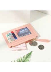 New PU Leather Women Wallets Zipper Coin Purse Key Chain Small Wallet Mini Multi Card Bit Card Holder Card Holder