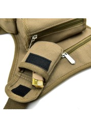 Men Canvas Drop Waist Bags Leg Backpack Belt Men Bicycle and Motorcycle Money Belt Fanny Pack for Work High Quality