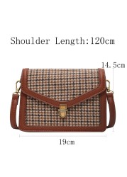 MSGHER Plaid PU Leather Crossbody Bags For Women 2022 Luxury Brand Chain Shoulder Messenger Bag Small Female Travel Bags