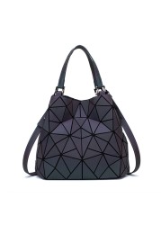 New Luminous Bao Bag Reflective Geometric Bags For Women 2020 Quilted Shoulder Bags Plain Folding Female Bags Bolsa Feminina