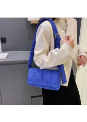 Solid Color Nylon Cloth Shoulder Crossbody Square Bags for Women 2022 Women Designer Small Flap Handbag Female Messenger Bag