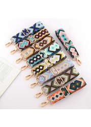 Replacement shoulder bag ethnic style color rhombus chain strap bag creative bag handles purse belts accessories