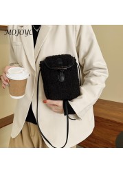 Square Box Women's Retro All-match Small Bag Luxury Wool Messenger Shoulder Bags Lamb Hair Shoulder Bag