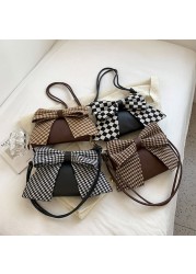 Bags for Women PU Leather Big Bow Design Crossbody Shoulder Bag Fashion Lady Zipper Trend Exquisite High Quality Clutch Bags