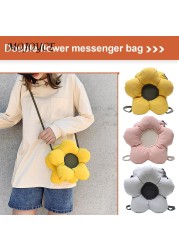 Canvas Women Handbags Bag Flower Shape Lady All-match Zipper Mini Shopping Bag For Women Girls Holiday Gifts