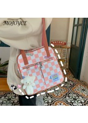Preppy style women shoulder bag fashion mesh handbag female nylon shopping messenger bag retro casual handbag for travel