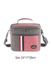 Waterproof Bento Lunch Bag School Bag Thermal Insulated Lunch Bag Nylon Printed Handbag