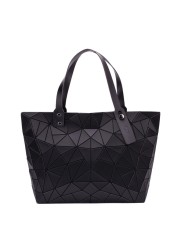 Geometric women's handbag, diamond tote bag, laser foldable shoulder bag, casual shopping bag